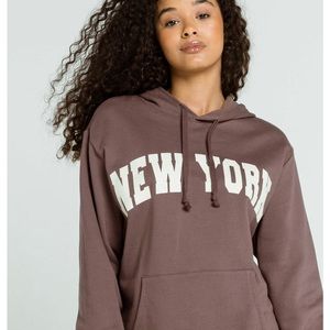 brown new york hoodie